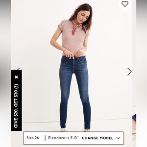 Madewell skinny jeans Danny wash size 27